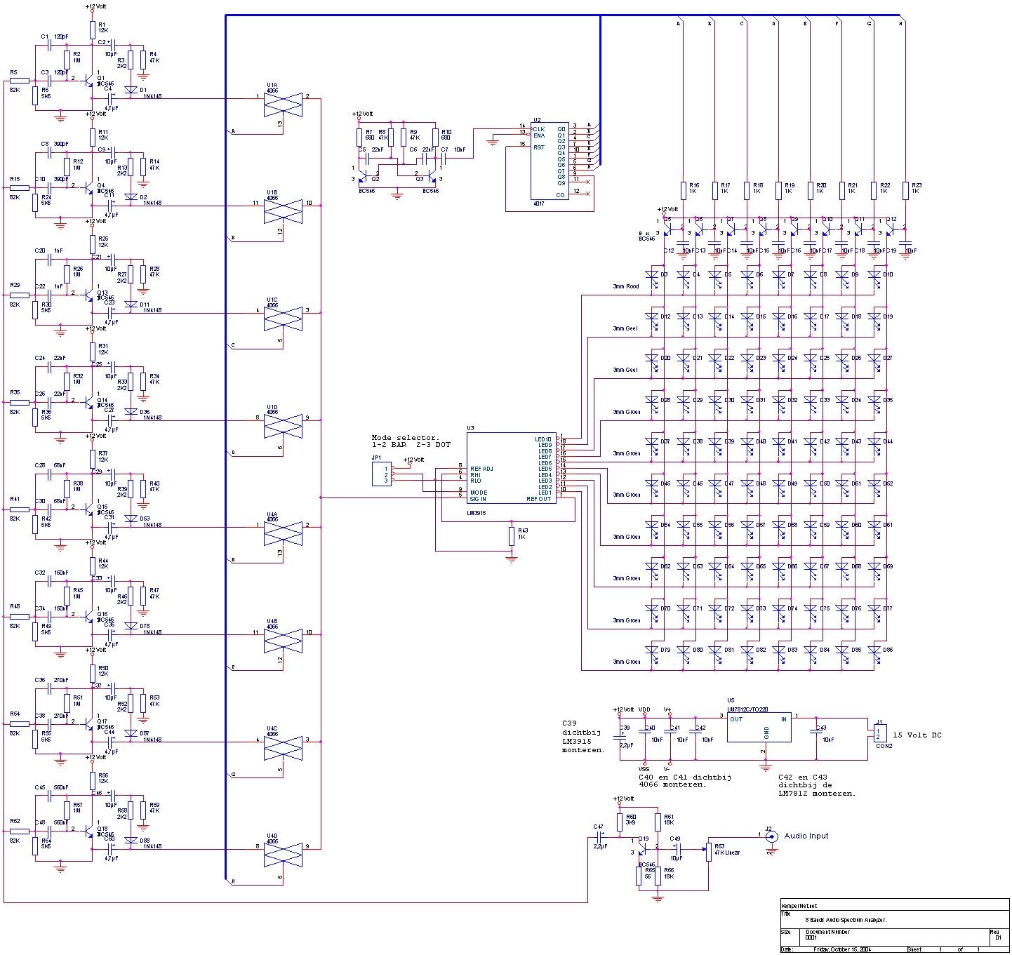 Audio Spectrum Analyzer Circuit Diagram